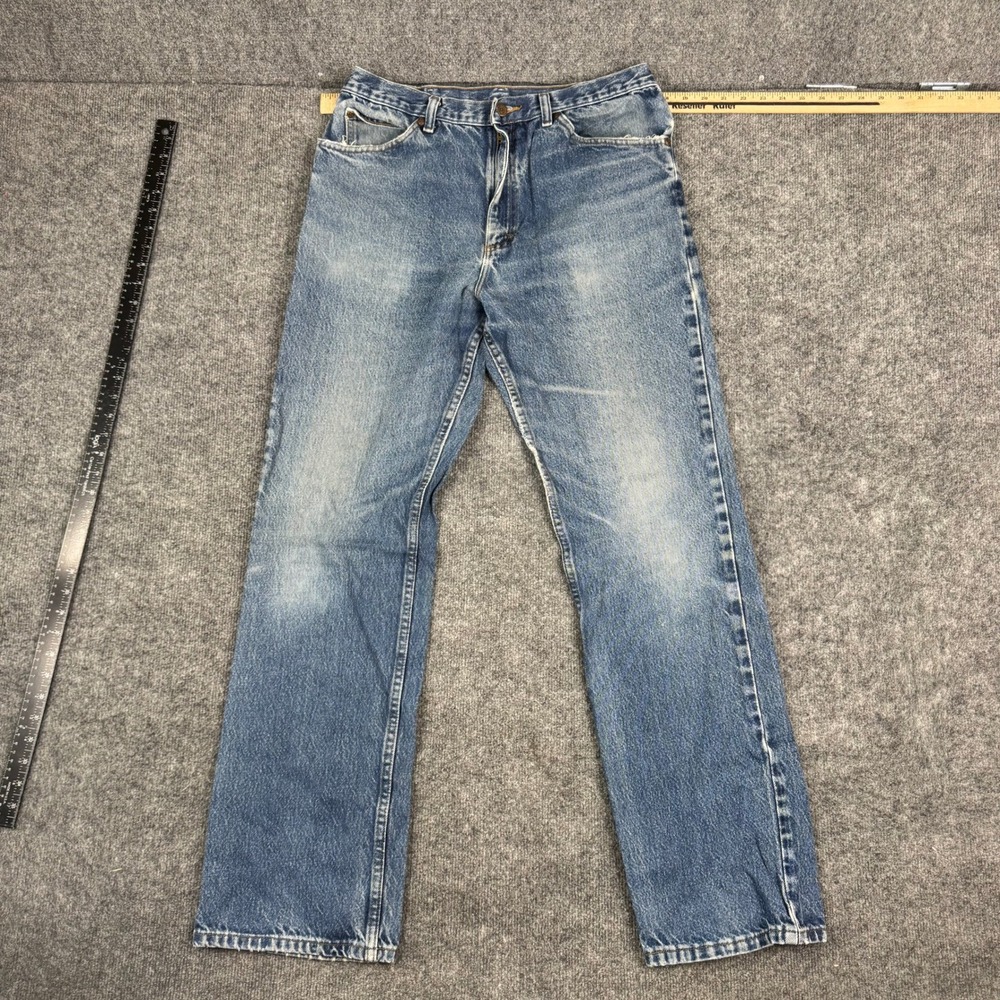 Lee Jeans Mens Size 30x32 Blue Medium Wash Straight Leg Distressed Workwear